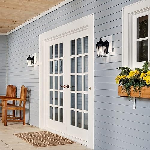 Miniatura 5 de Kichler Courtyard - Lámpara de pared para exteriores de 11 pulgadas con cristal transparente sembrado en bronce frotado