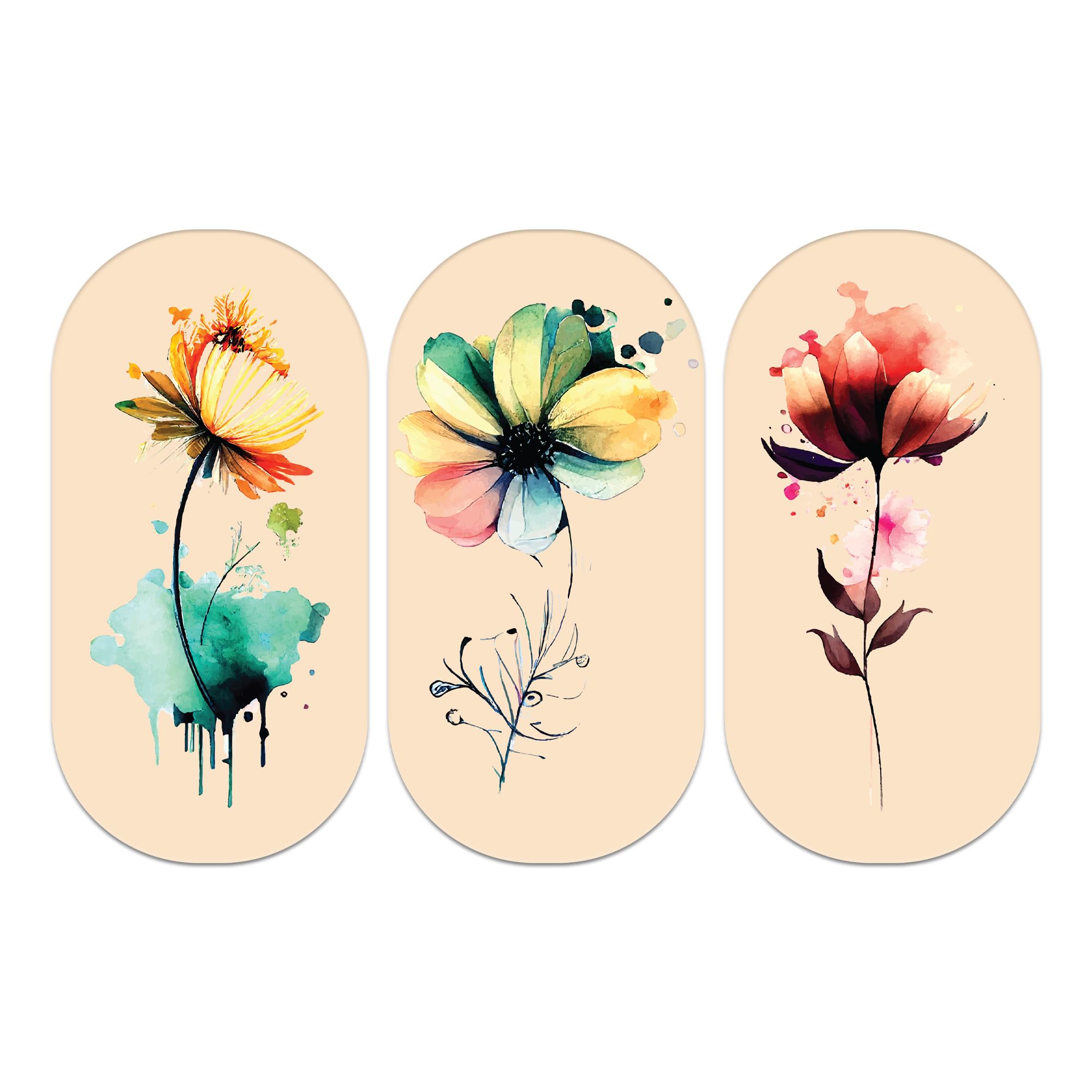 RAG28 Wooden self adhesive Retro Flowers wall decor Set of 3 | Wall hangings | Home decor items (ZK10, 12X18 Inches) (B0CHJQWDXG) Amazon Price History, Amazon Price Tracker