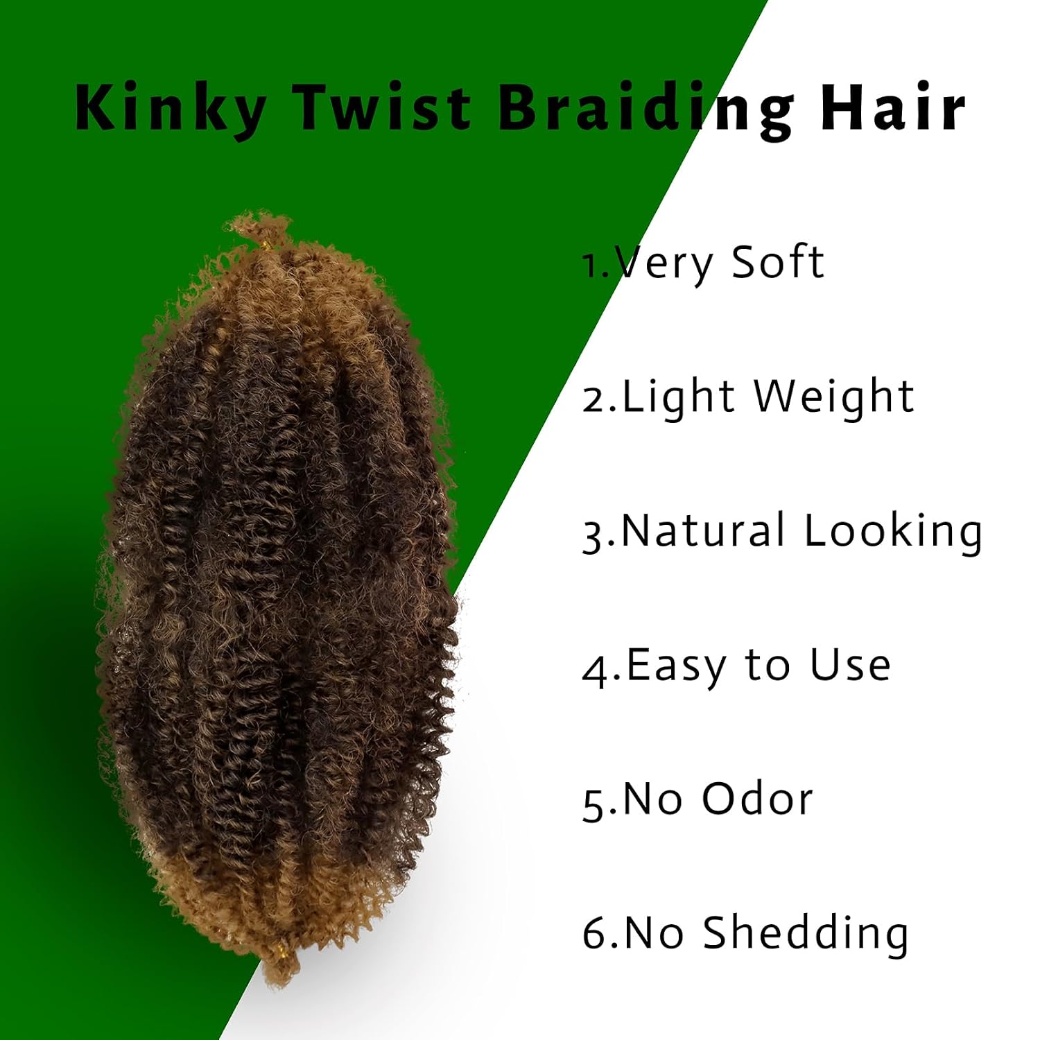 Marley Twist Braiding Hair 16 Inch Springy Afro Twist Hair 7 Packs Pre Fluffed Spring Twist Hair Ombre Brown Kinky Twist Hair Synthetic Curly Braiding Hair Extensions for Women (16 Inch,T30)