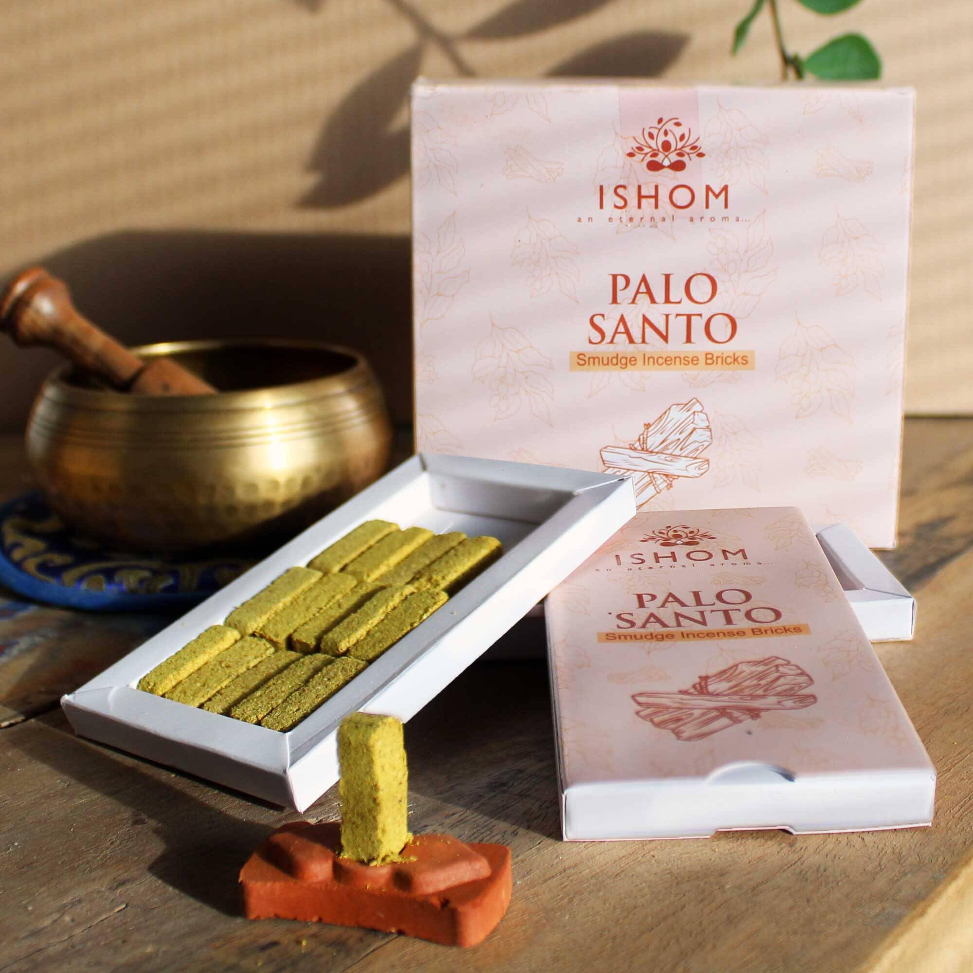 Pack of 15 Natural Palo Santo Incense Smudge Bricks with Terracotta Burner - Complete Smudging Solution for Cleansing and Healing