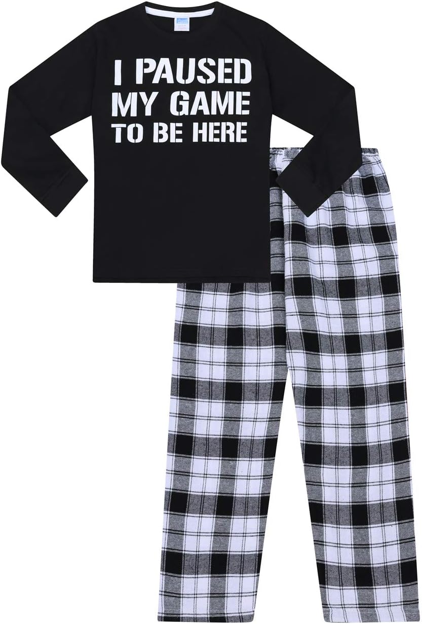 ThePyjamaFactoryBrand Boys I Paused My Game to Be Here Gaming Woven Long Pyjamas