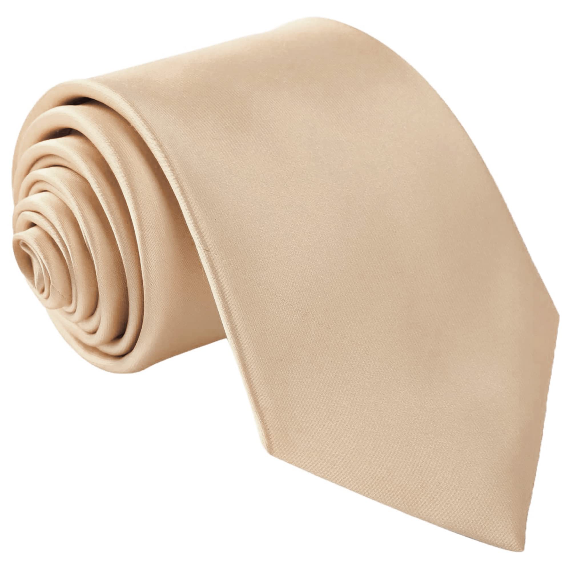 Beaface Men's Champagne Tie Solid Color Neckties For Business Wedding Formal Ties (Champagne)