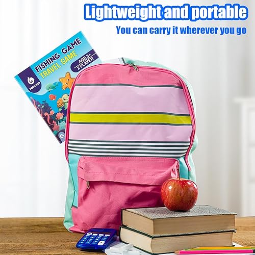 Miniatura 5 de Juego de pesca magnético para niños pequeños, juguetes de viaje de 3 a 5 años, artículos esenciales de avión, actividad de campamento y viaje en