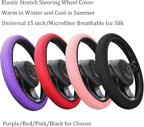 Miniatura 5 de TRNOI Funda elástica para volante universal de 145 a 15 pulgadas ajuste para SUV camionetas sedanes automóviles camiones accesorios de automóvil