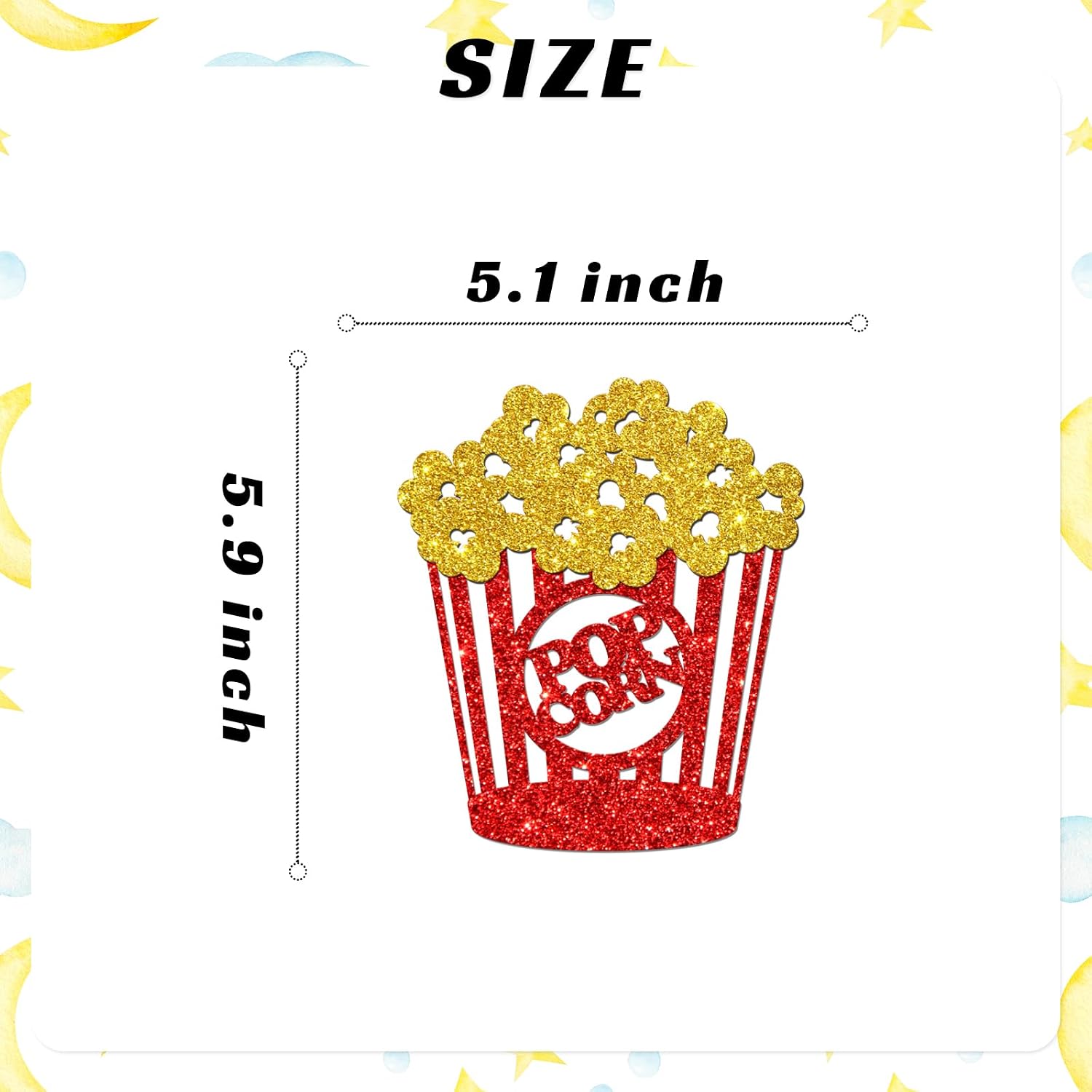 Popcorn Party Decorations Swirls Fun Popcorn Bar Sign Popcorn Themed Party Supplies Movie Night Party Foil Swirls Ceiling Decorations Gold Glitter​