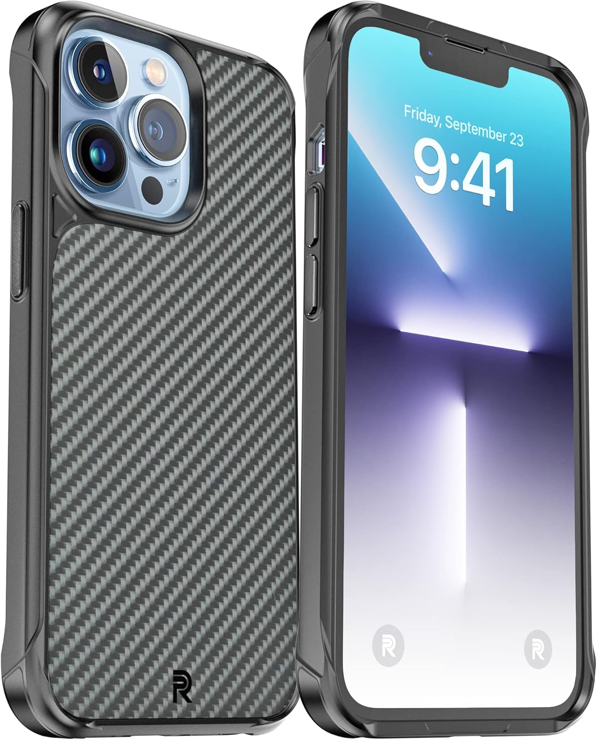 REBEL Case for iPhone 13 Pro [Gen-3 Aramid Fiber] Strong MagSafe Compatible, Protective Shockproof Corners, Premium Metal Buttons, Slim Fit Grip Cover, 6.1 Inch Phone 2021 (Black)