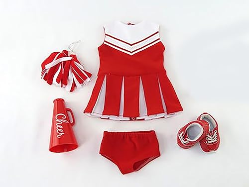 Miniatura 2 de Animadora roja con zapatos y accesorios, 6 piezas para muñecas de 18 pulgadas, calidad premium y diseño de moda, ropa de muñecas