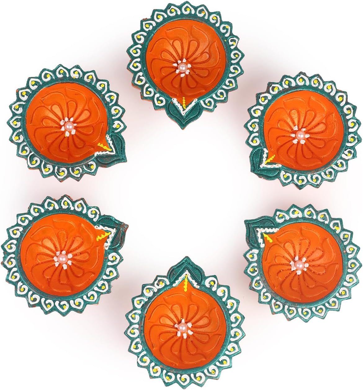 Premium Handmade Terracoaat Set of 6 Clay Diya for Diwali Decorations Oil Lamp Diwali Clay Diya Tea Light Holder Indian Decor Festival Gifts Puja Items | 3 Inch Diyas