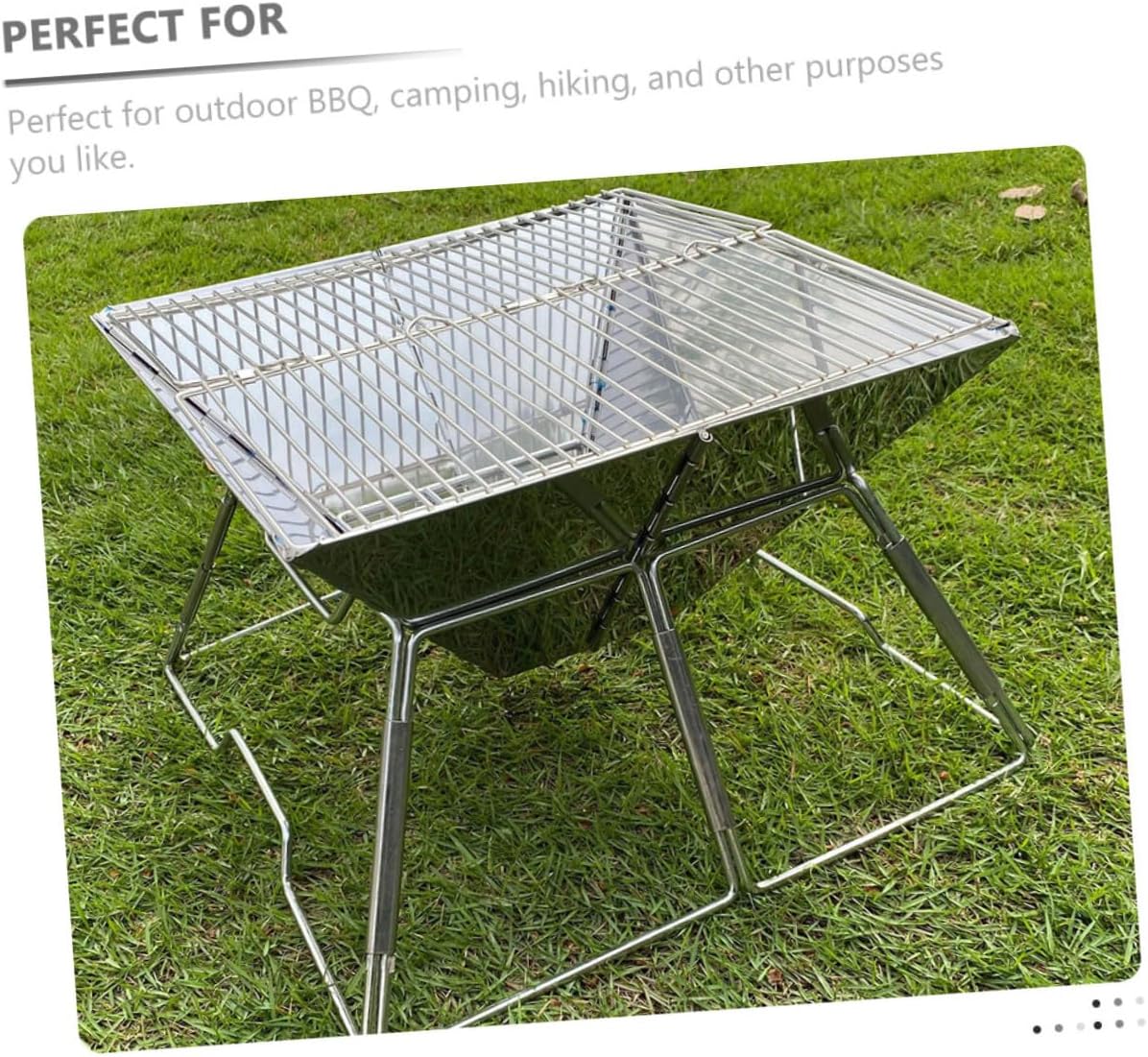 Milisten Professional Portable Folding Grill Camping Supply with Foldable Barbecue Rack for Outdoor Bbq and Tailgating