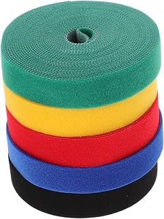 NUOBESTY 5pcs Colorful Nylon Carpet Ties Reusable Cable Organizer Straps for Classroom Non-damaging Adhesion Durable Easy to Clean Wide for Cord Organization