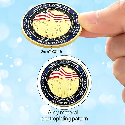 Miniatura 3 de 10 monedas militares de desafío para veteranos, agradecimiento por tu servicio, apreciación del desafío del ejército, monedas coleccionables