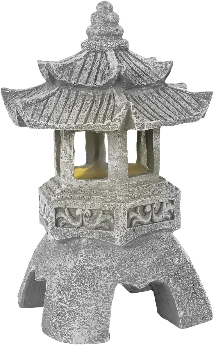 Retro Solar Pagoda Lampa Ogrodowa Wieża Oświetleniowa Statua Ltern Ip55 Wodoodporna Słoneczna Lampa Led Rzeźba Na Zewnątrz Trawnik Wystrój Ogrodu, 1pc