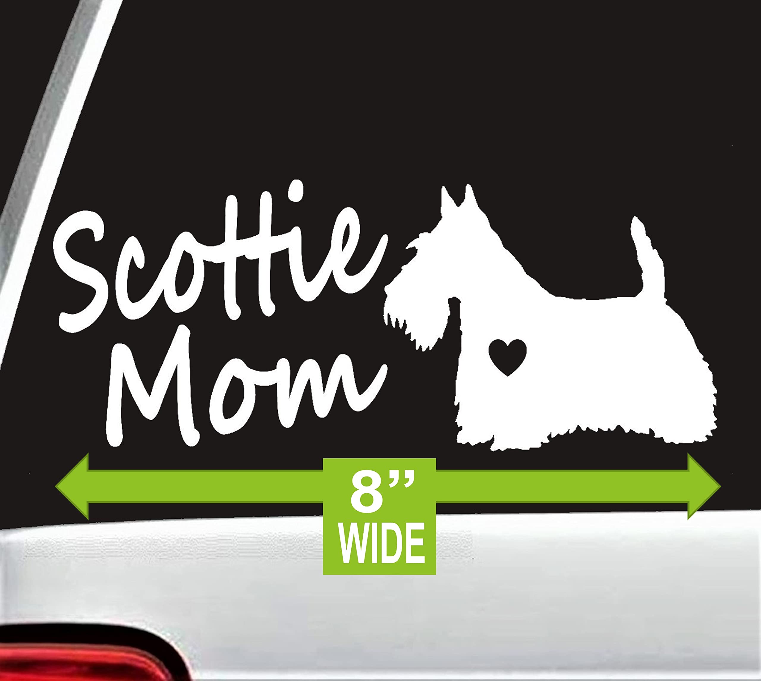 Bluegrass Decals E1057 Scottie Mom Scottish Terrier Dog Decal Sticker 8 Inches x 3.25 Inches