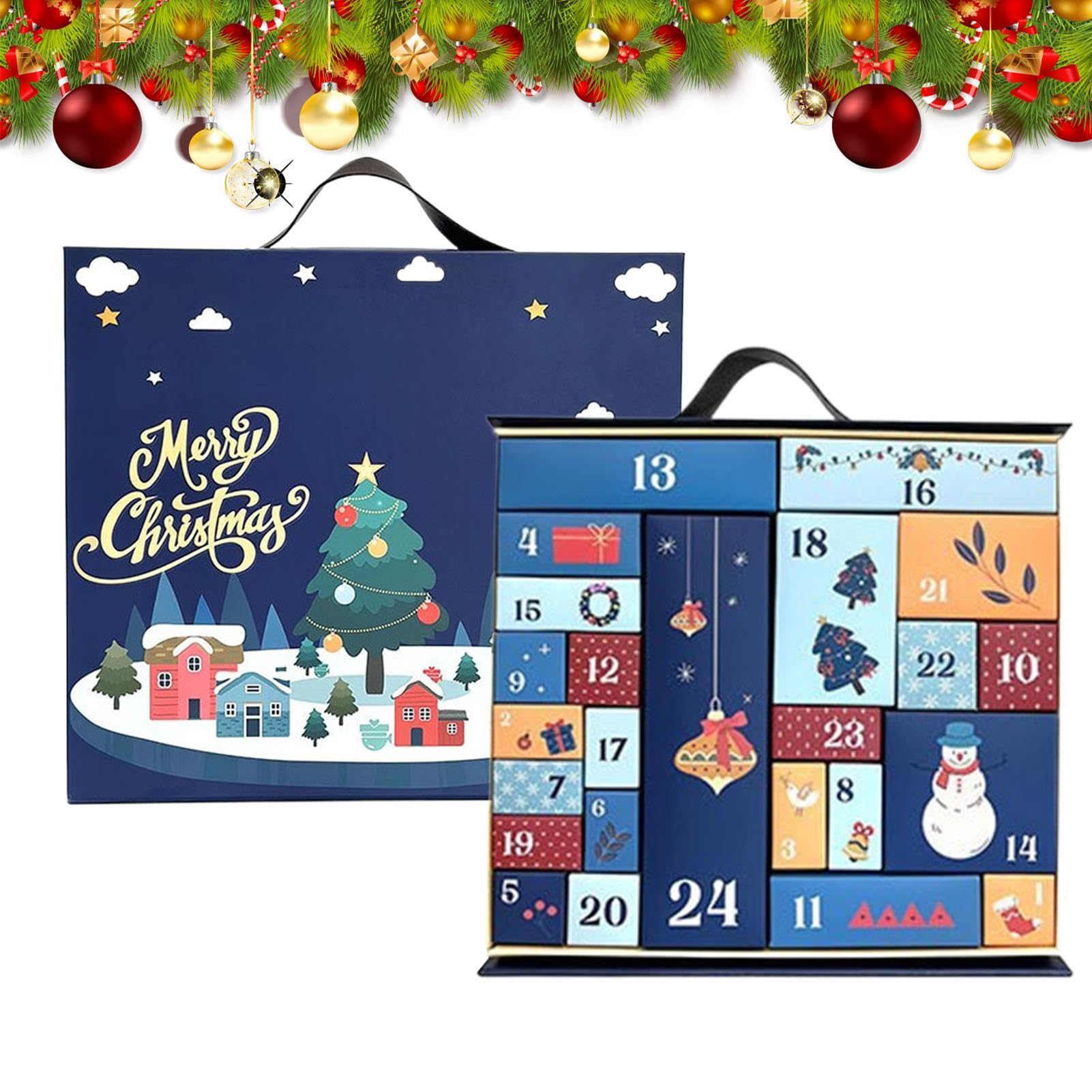 Countdown bis Weihnachten Nachfüllbarer leerer Adventskalender zum Befüllen | Adventsboxen zum Selbstbefüllen für Kinder, Mädchen, Teenager, Erwachsene, Geburtstage, Feiertage und Halloween