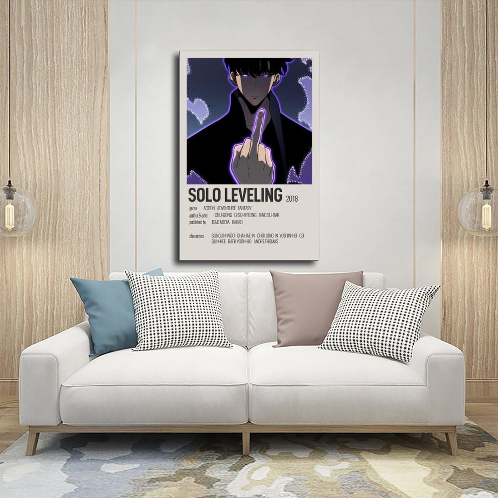 Solo Leveling Anime Poster Sur Toile Du00e9coration Murale Pour Salon, Chambre U00e0 Coucher, Cadre 60 X 90 Cm