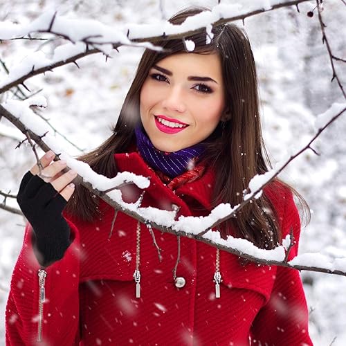 Miniatura 5 de SATINIOR 4 pares de guantes de invierno de medio dedo, guantes de punto sin dedos, guantes elásticos cálidos para hombres y mujeres