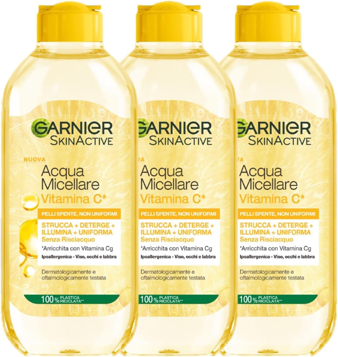 SkinActive Micelling Water with Vitamin C for Fine and Non-Even Skin - No Rinse - 3 x 400ml