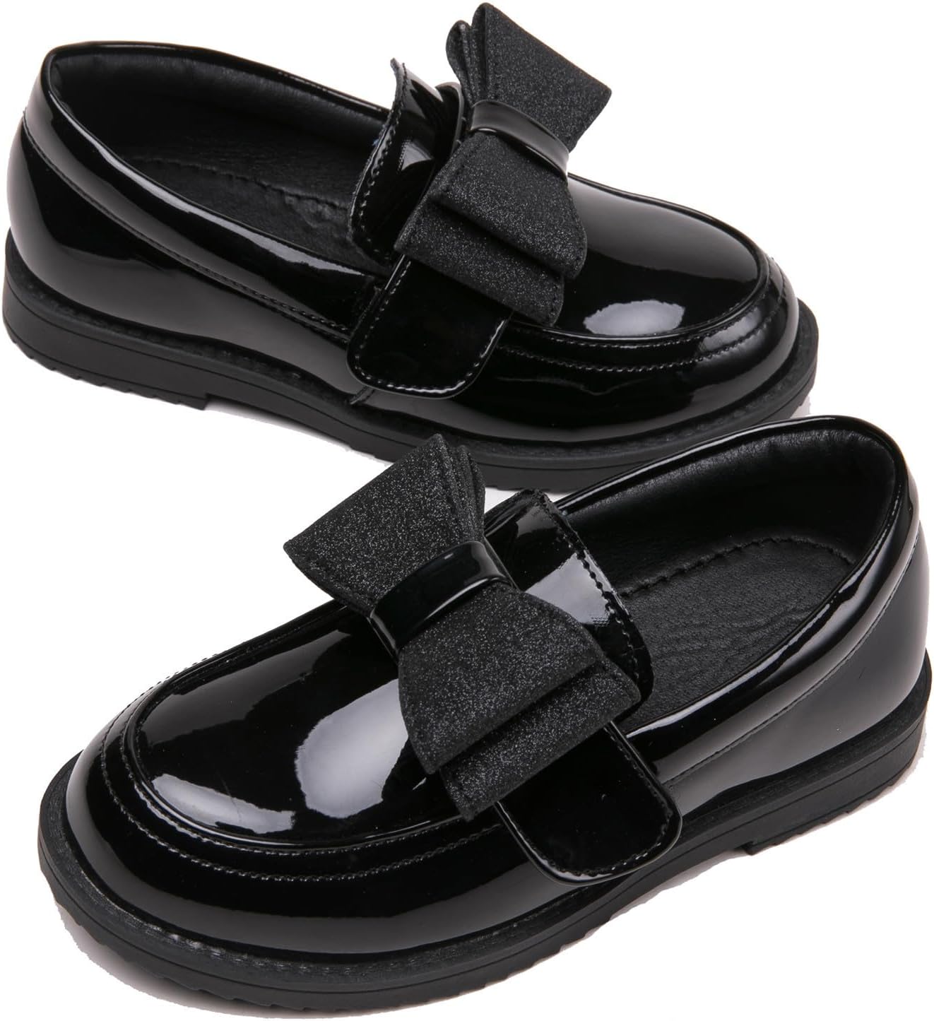 DADAWEN Girl's Loafers Slip On Bowknot Oxford Shoes Flats Round Toe Wedding Church School Uniform Dress Shoes (Toddler/Little Kid/Big Kid)