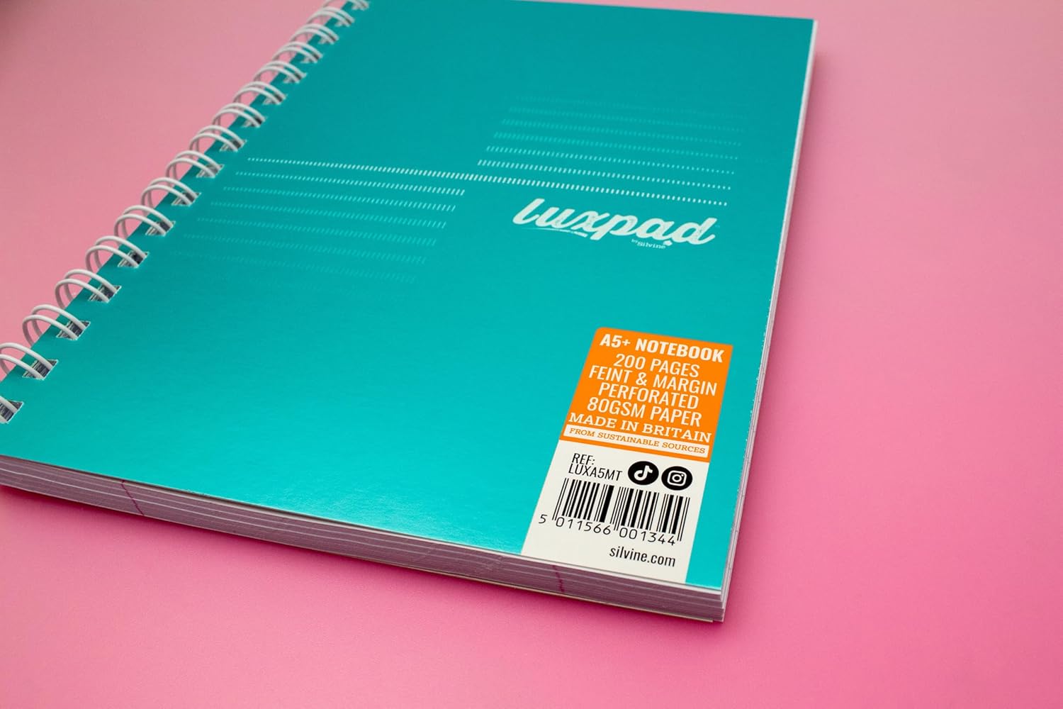 Silvine Luxpad Metallic A5 FSC Wirebound Notebook - Lined (200 Pages)