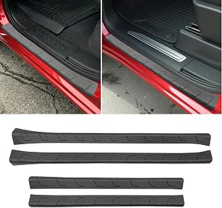 Door Sill Guards for 2019-2026 Chevy Chevrolet Silverado/GMC Sierra 1500 Accessories, Door Sill Protector Kit Soft TPE Entry Guard Cover for 2019+ Silverado&Sierra 4Pcs Set