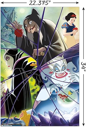 Miniatura 3 de Trends International Disney VIllains - Póster de collage de pared, 22.375 x 34 pulgadas, versión sin marco