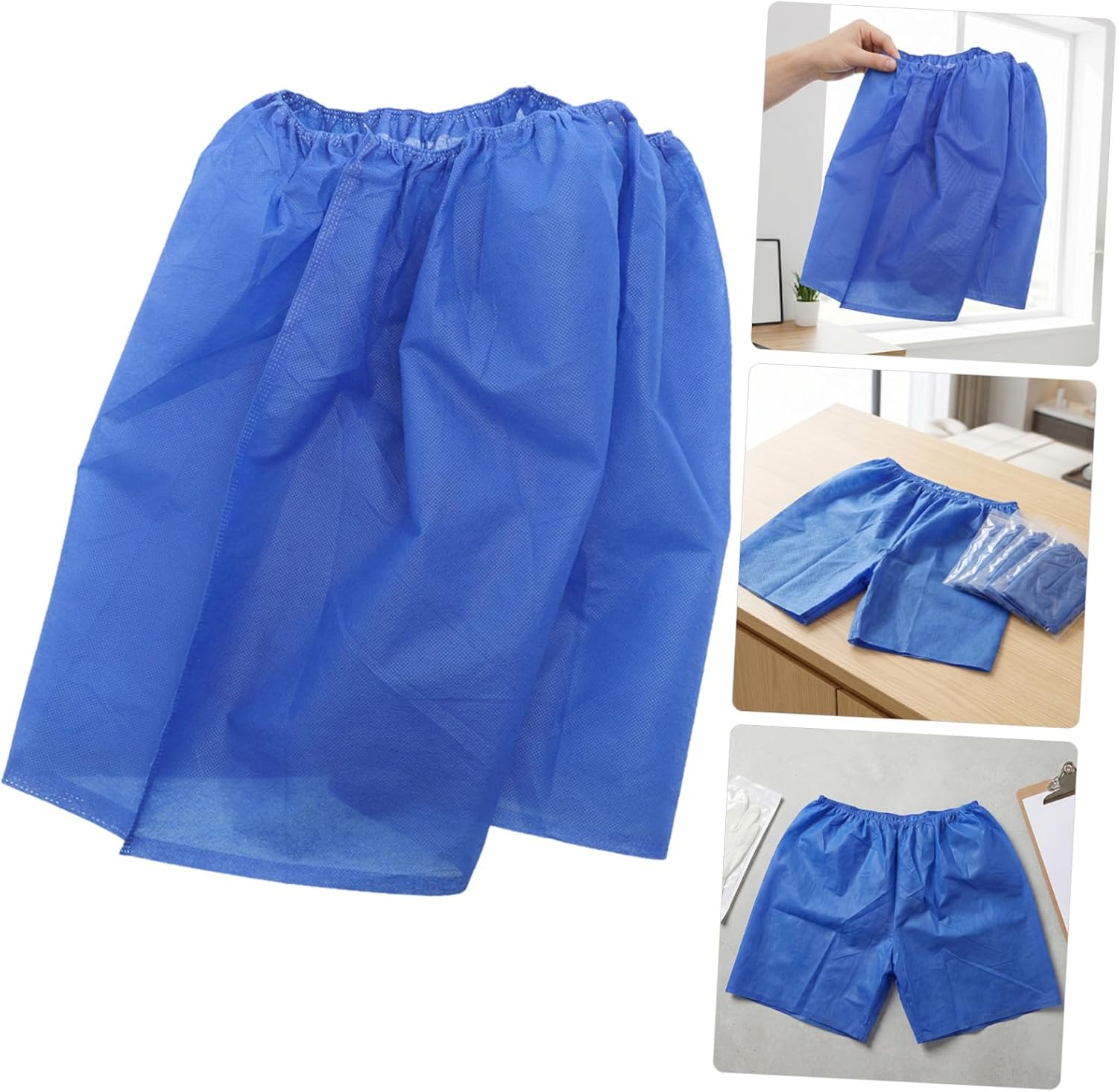 Housoutil 25pcs Disposable Sauna Underwear for Men, Non-woven Fabric with Elastic Waistband, Tear-resistant and Privacy-ensuring Briefs, Comfortable Design for Spa and Treatment Use Blue