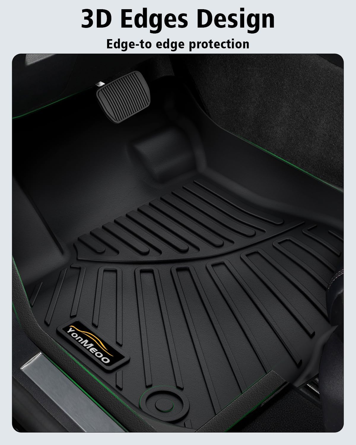 Floor Mats & Cargo Liner Custom Fit for Ford Escape Hybrid 2020-2025 2026 (NOT Fit Gas) All Weather TPE Rubber Trunk Mat Anti-Slip Full Set Automotive Floor Liners for Escape 2025 Accessories - Image 3