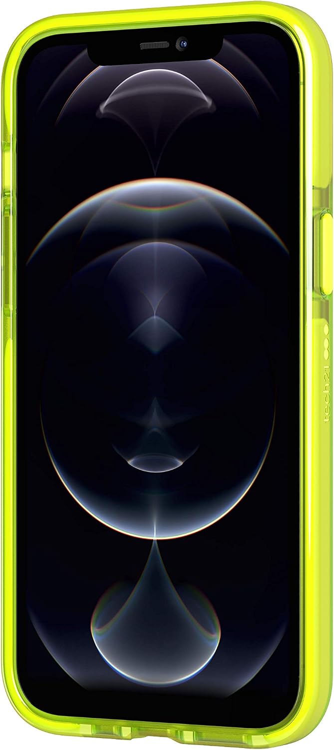 tech21 Evo Check Phone Case for Apple iPhone 12 Pro Max 5G with 12 ft Drop Protection, Luminous Yellow