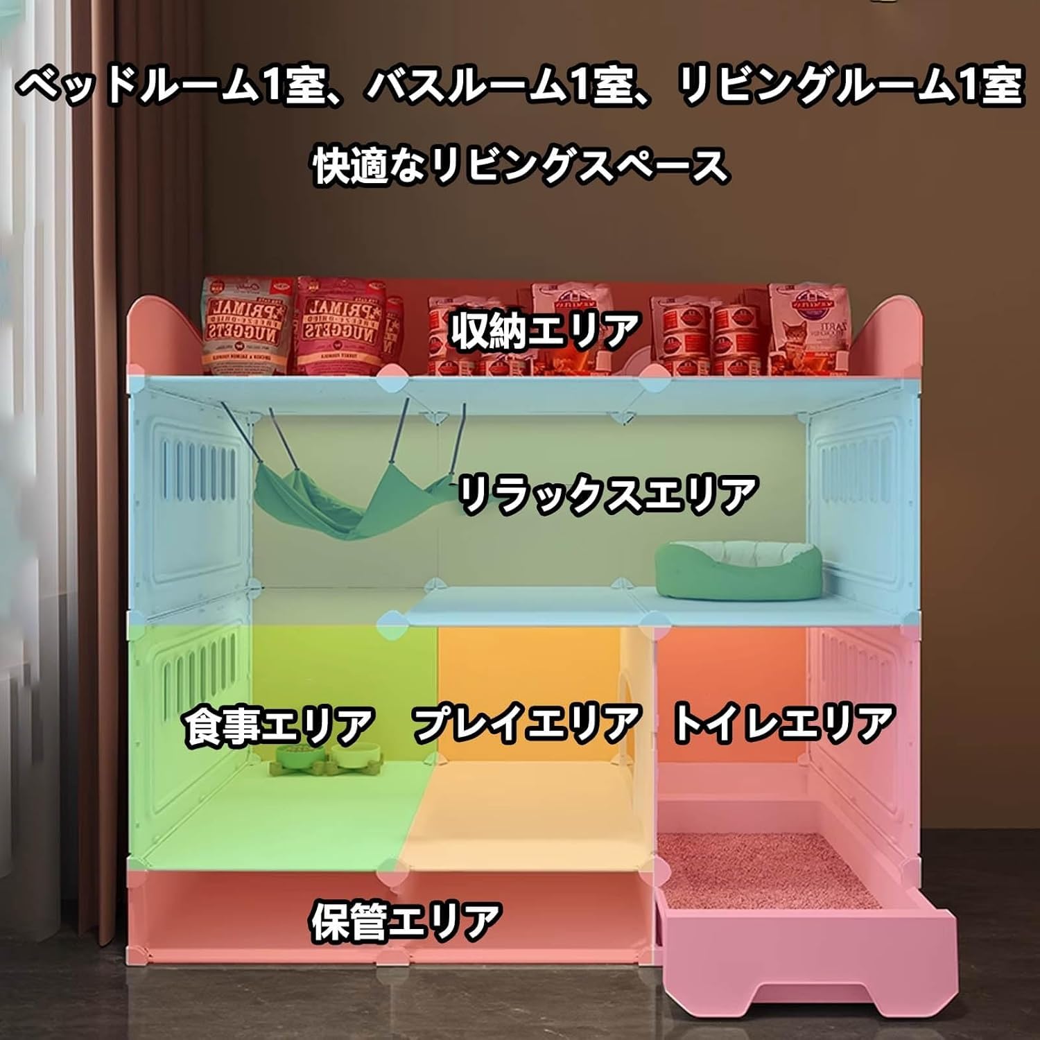 Amazon.co.jp: 猫 ケージ トイレ付き 1/2/3段 大型 引き出し 猫ゲージ
