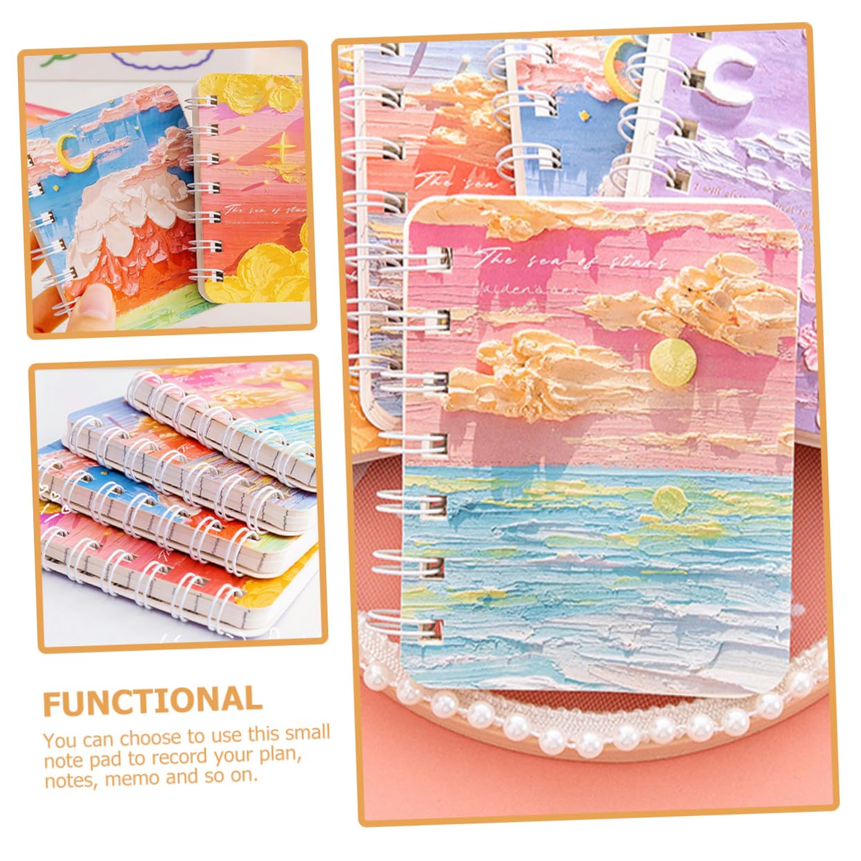 Housoutil 2 Pièces Spirale Artistique Lot de Cahiers de Notes Design pour Étudiants et Mémos Style Aléatoire
