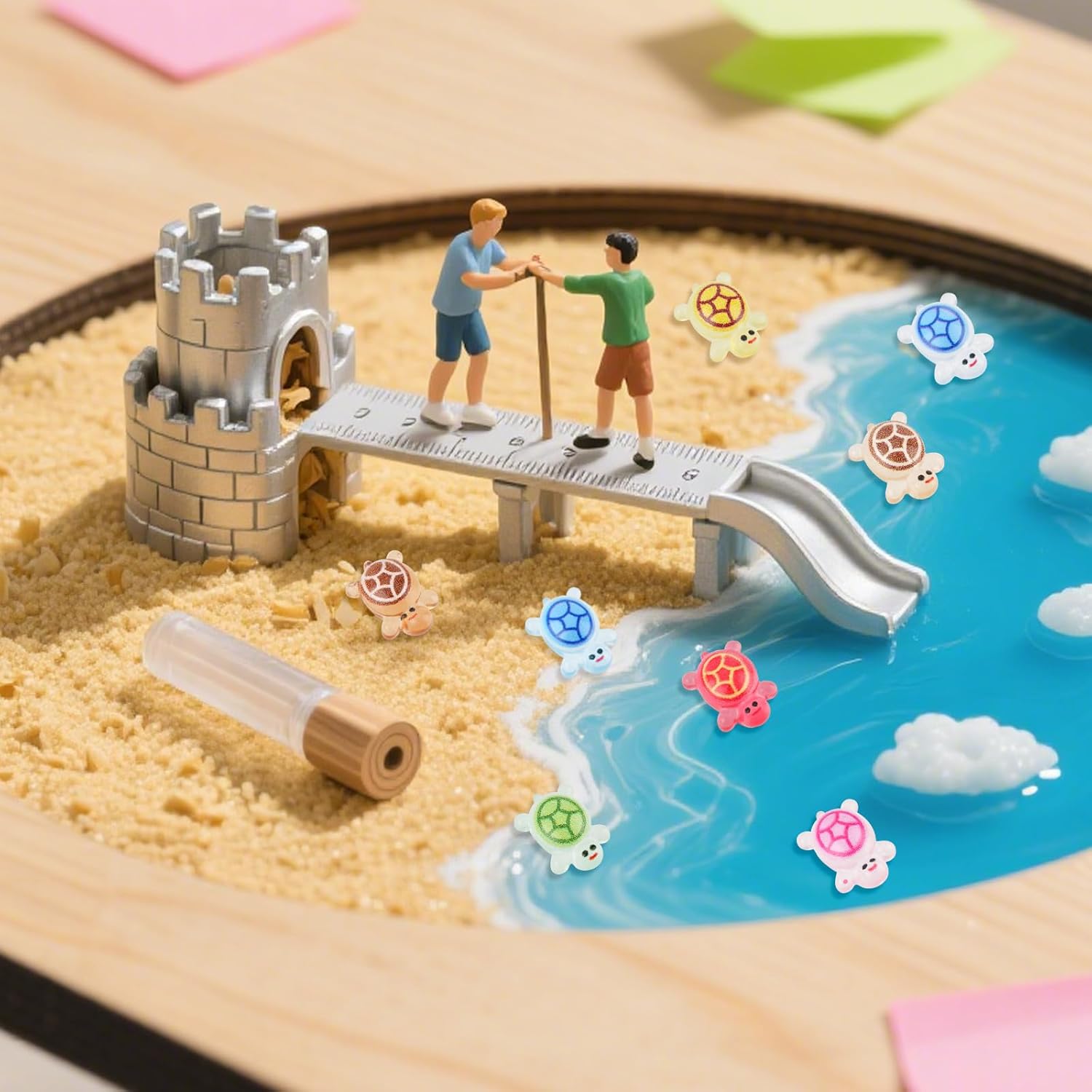 240pcs Luminous Mini Resin Turtles, Glow in the Dark Tiny Sea Turtle Animals Bulk to Hide Miniature Figures Small Plastic Ocean Animal for Fairy Garden Micro Landscaping Dollhouse Home Decor Crafts - Image 5