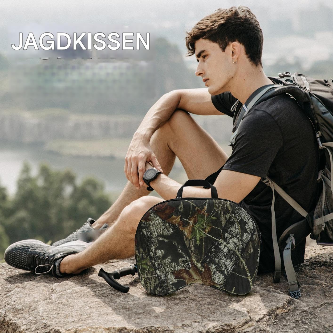 Hunting Seat Pad, Camping Cushion, Outdoor Mat, Lightweight Thickened Foam, Waterproof Zipper Closure, Portable Comfort for Hiking, Trekking, Birthday Holiday Present Use 15.75x11.42x2.76 Inches