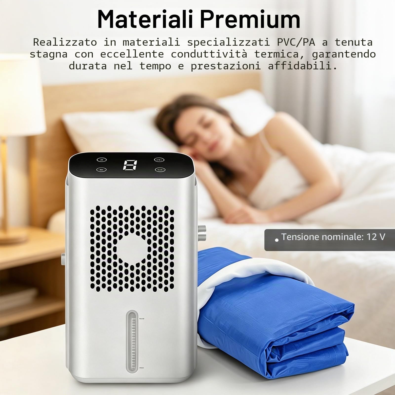 Coprimaterasso Rinfrescante per Letto, Materasso ad Acqua di Raffreddamento con Display LCD Sistema di Raffreddamento ad Acqua Elettrico Serbatoio Dell'acqua 1,7 l (160 x 70 cm)