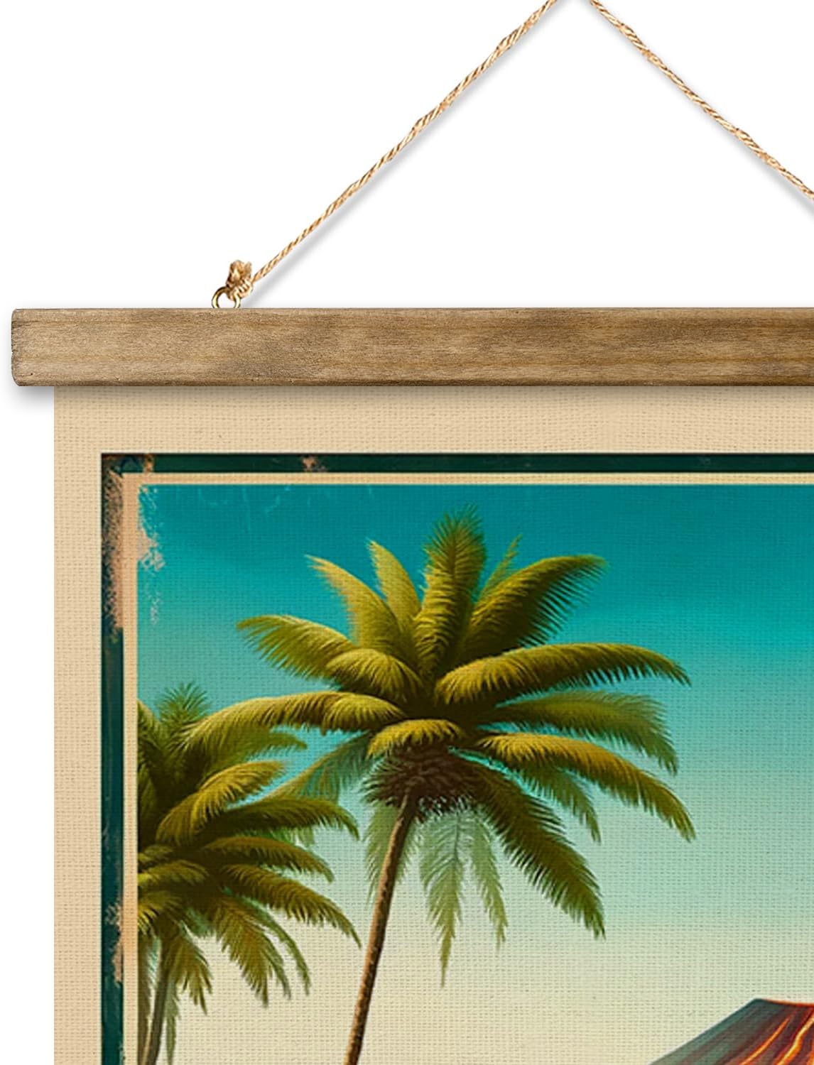 XIAOAIKA Vintage Hawaii Volcanoes National Park National Park Travel Poster with Wooden Scroll Frame – Holiday Decoration or Gift for Living Room, Bedroom, Office Wall Decor, Retro Art Print 20 x 30 Inches