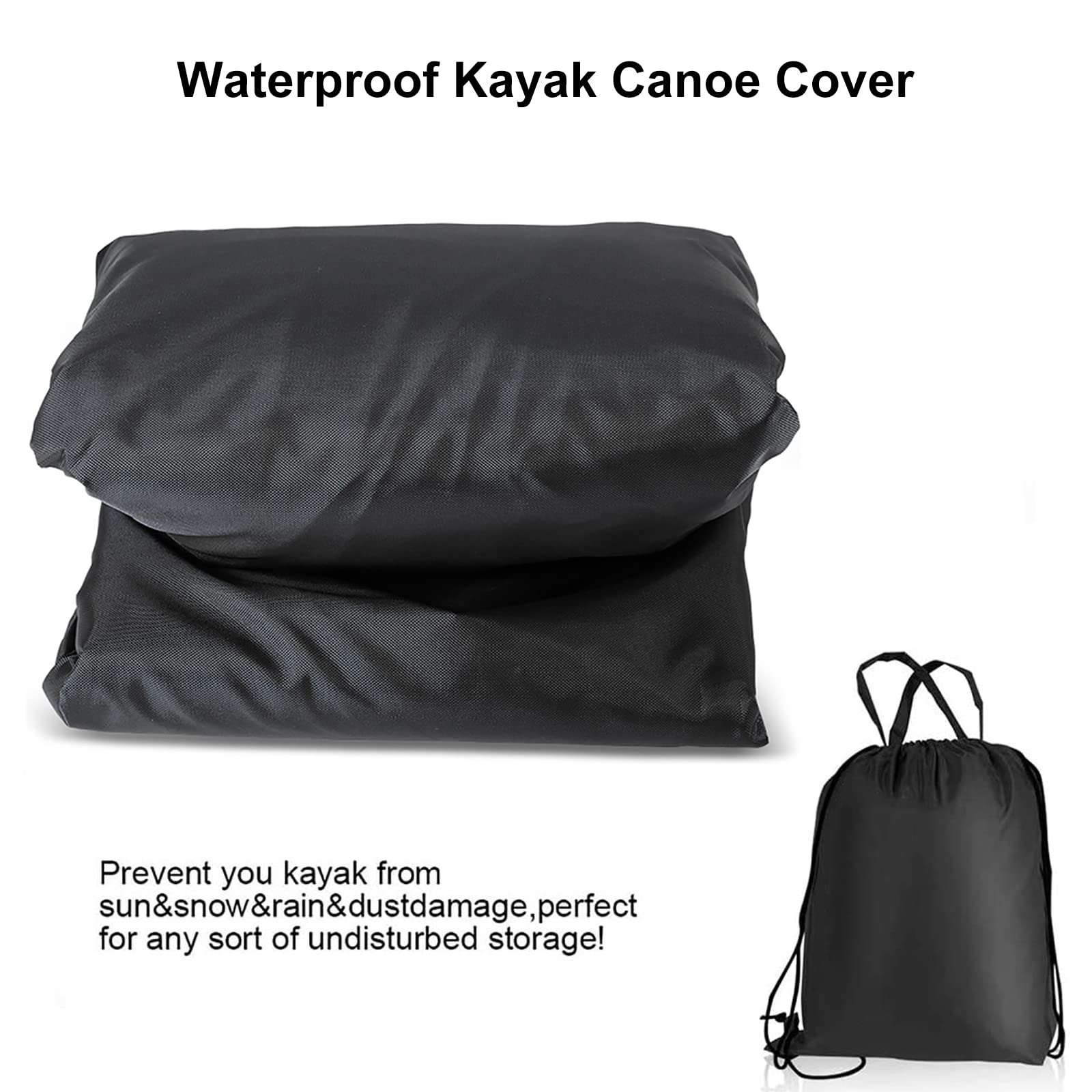 Pokrowiec do przechowywania kajaka, Pokrowiec na kajak wielokolorowy, wiele rozmiarów(Black,Fit 2.1m to 2.5m kayak)