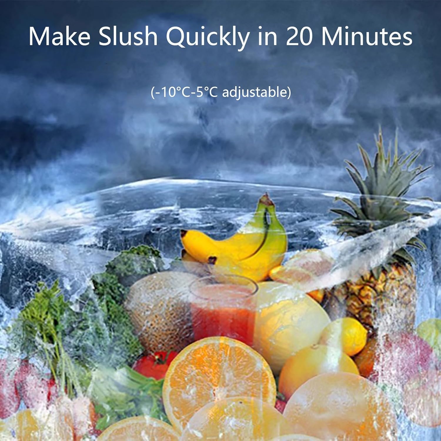 Slushy Machine 24L Commercial Slushie Machine Stainless Steel for Beverage Slushies Cider Slushies, Slushy Machine with 2 Tanks for Business Mobile Bar Party,