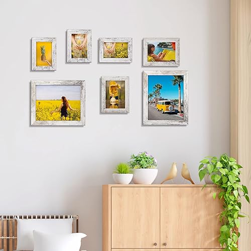 Miniatura 3 de PETAFLOP Paquete de 7 portarretratos de madera de 4 x 68 x 10 pulgadas en paquete multicolor