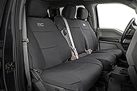 Rough Country Neoprene Seat Covers for Ford F-150 2015-2025, Lightning 2022-2024, Super Duty 2017-2025 Bench Seats - Waterproof, UV Resistant, Foam Padded Front & Rear
