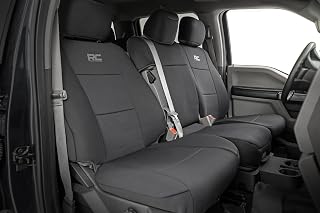 Rough Country Neoprene Seat Covers for Ford F-150 2015-2025, Lightning 2022-2024, Super Duty 2017-2025 Bench Seats - Waterproof, UV Resistant, Foam Padded Front & Rear