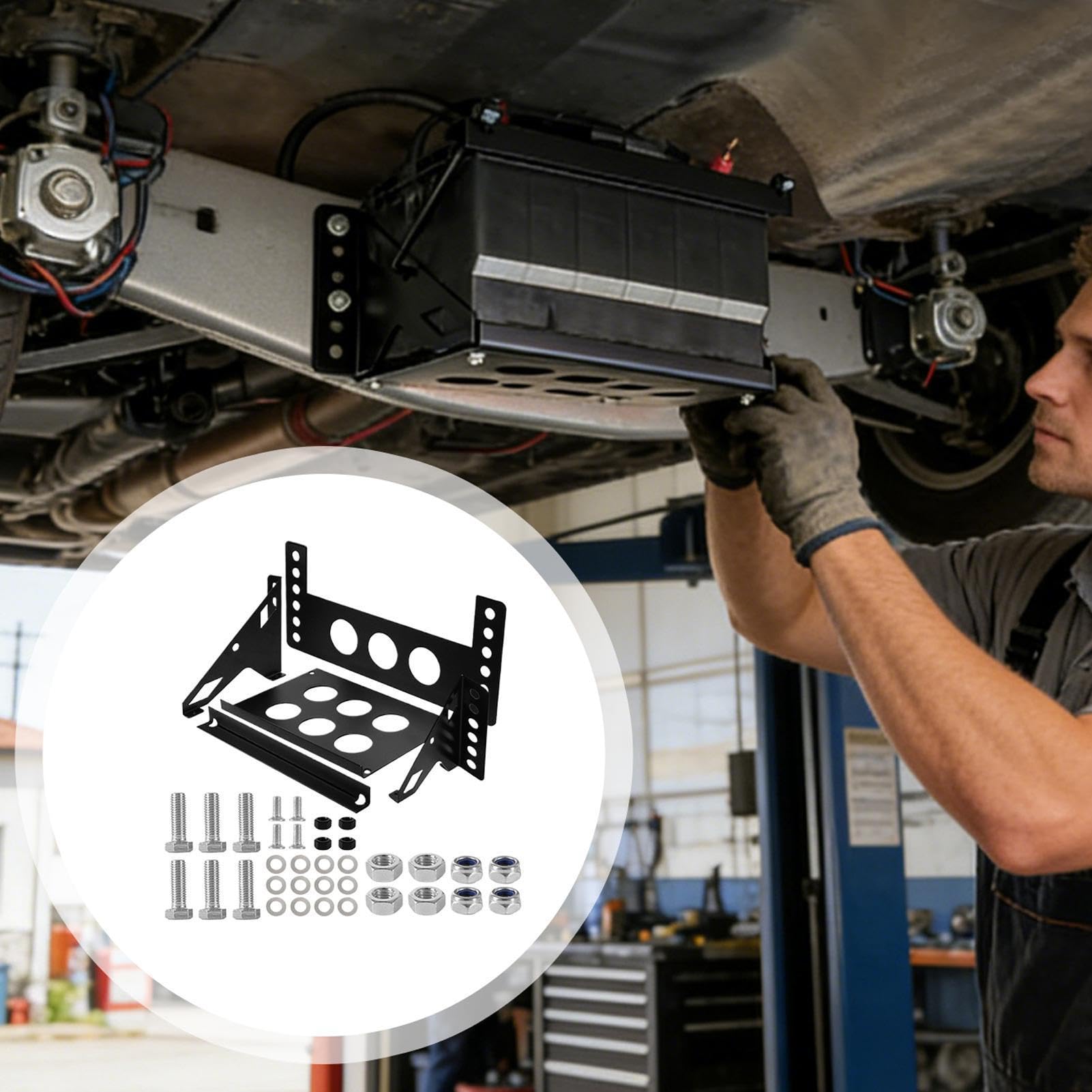 Bandeja Portabatería para Automóvil Soporte de almacenamiento de alta | Bandeja de montaje para batería automotriz para amantes, familias, amigos, mujeres, hombres
