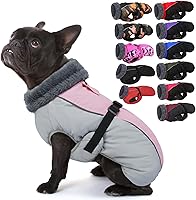 Vista 29 de IECOii - Abrigo extracálido para perro, chaqueta reflectante ajustable, invernal, suave, cuello alto, hebilla, forro de vellón, para clima frío