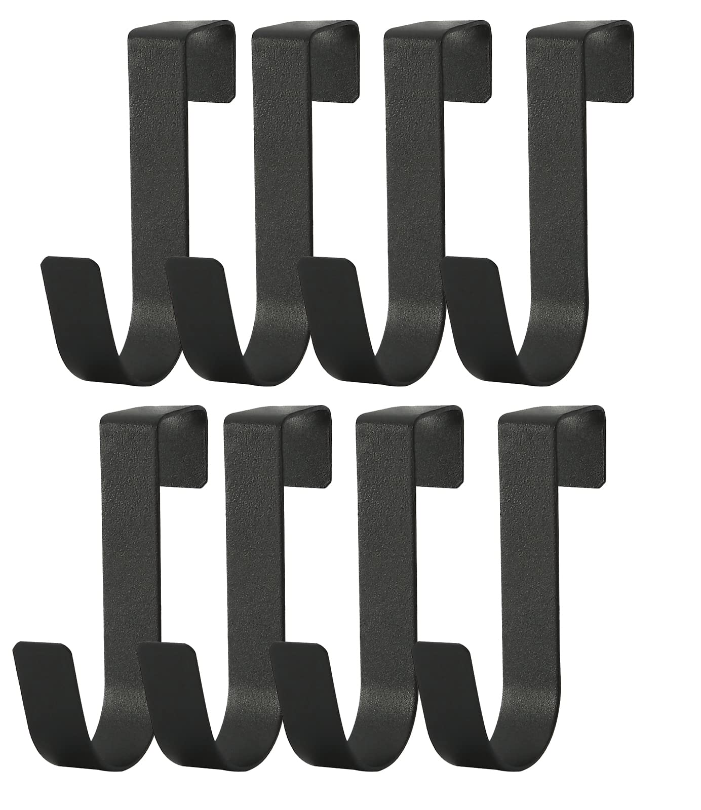 Eywlwaar Over The Cabinet Door Single Hooks 8 Pack (8P-Black)