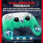 NBCP Game Controller for PS4, Gamepad Joystick Controllers for PlayStation 4,Turbo,1200mAh Battery/Dual Motors/6-Axis Gyro/3.5mm Audio Jack/Hall Effect Sensor (Dark Green)