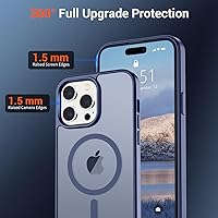 Vista 598 de SUPFINE - Funda magnética para iPhone 13 Pro Max (compatible con MagSafe), (protección contra caídas de grado militar de 10 pies), delgada, Negro