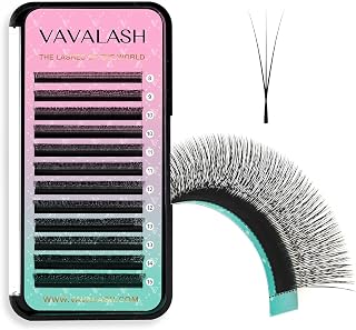 VAVALASH Narrow 3D W Lash Extension 0.07 D Curl W-shaped Eyelash Extensions Matte Black Volume Small Spacing 3D Lash fans W Lashes(Narrow-3D-0.07-D-8-15mm)