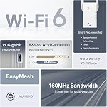 TP-Link AX3000 WiFi 6 Extendeur de portée avec Smart Plug Passthrough (RE765X) – Double bande WiFi Booster avec port Ethernet, couvre jusqu'à 2,400 Ft et 64 Dispositifs, EasyMesh Compatible, Configuration de l'application