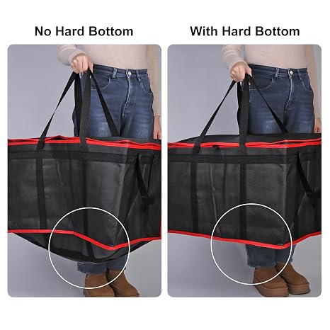 Bodaon Catering Bag with Removable Hard Bottom, -Large Insulated Food/Pizza Delivery Bag for Delivery Drivers, Cooler/Hot Bags, Insulated Grocery Food Warmer Container Supplies (2Pk, Black + Red)