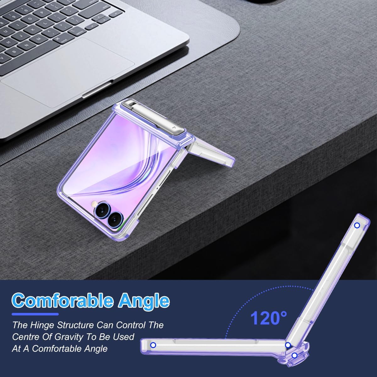 Casetego for Galaxy Z Flip 7 Case Magnetic,[Compatible with MagSafe][Built-in Screen Protector][Kickstand][Hinge Protection] Slim Shockproof Cute Women Girl Case for Samsung Galaxy Z Flip 7,Purple