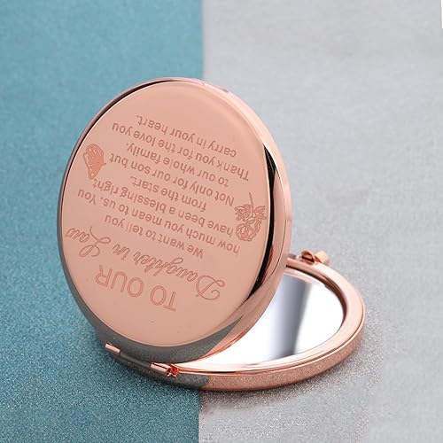 Miniatura 3 de MAOFAED Espejo compacto de regalo para nuera para nuera, regalo de boda para novia, espejo de maquillaje para despedida de soltera (espejo de hija