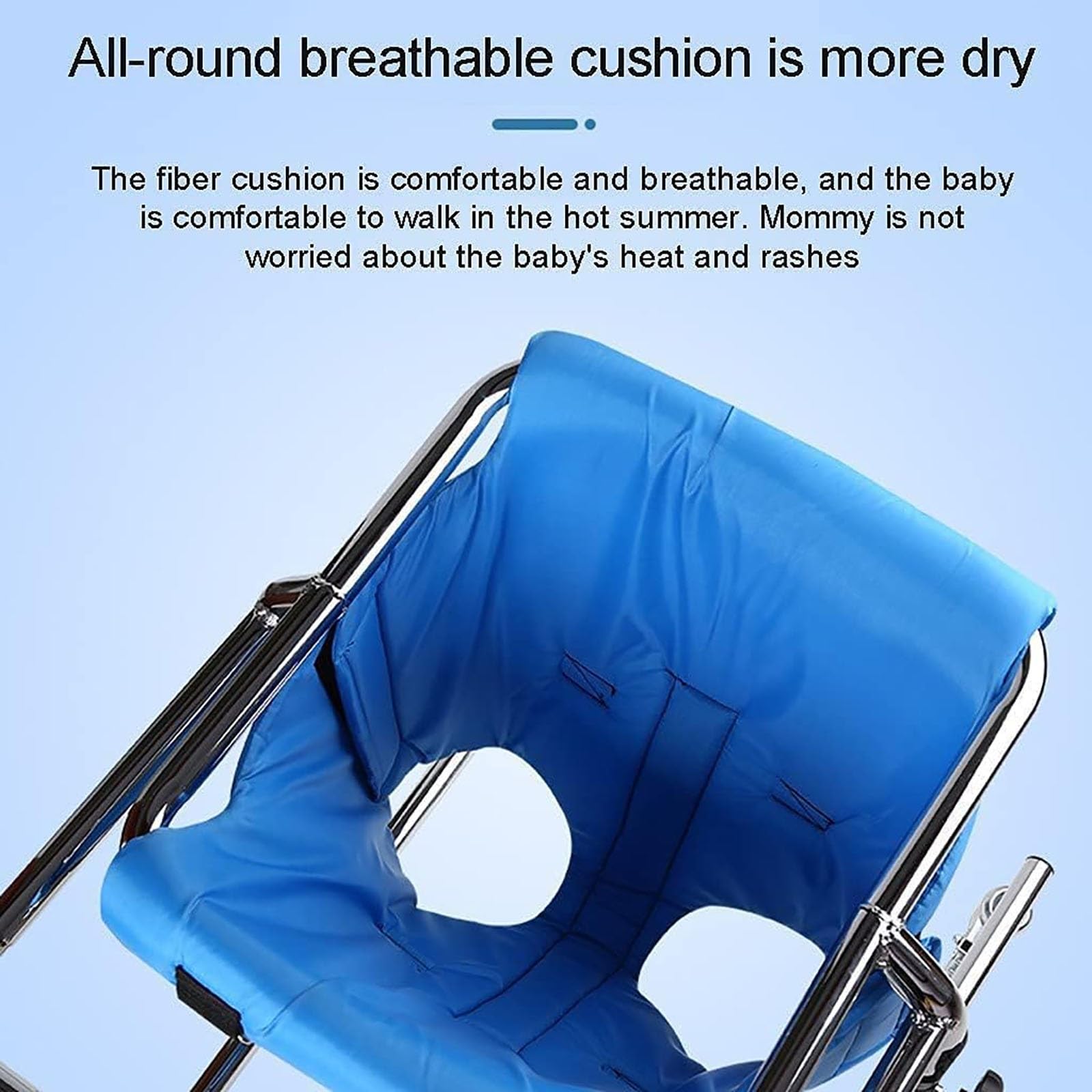 Genérico Andador con Asiento y Ruedas, Andador de Altura Ajustable, para rehabilitación de niños con parálisis Cerebral, Andador Auxiliar, Rosa (Azul).